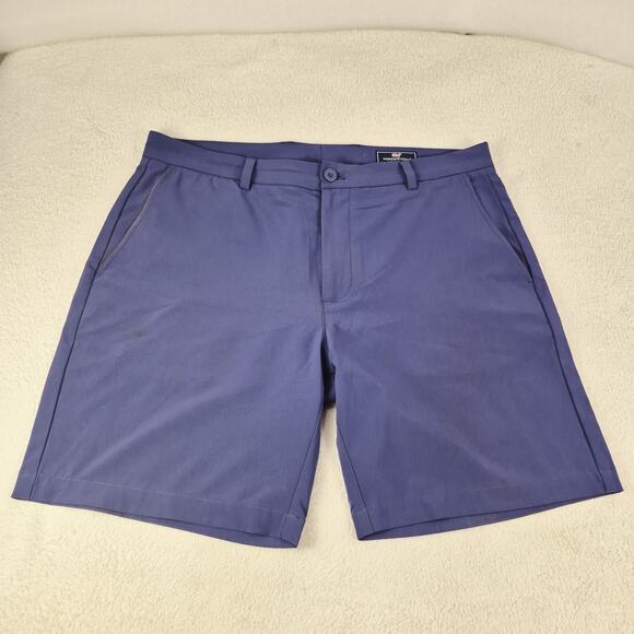 Vineyard Vines Breaker Chino Shorts Men's Sz 36 Blue Poly Stretch Performance - Picture 1 of 10